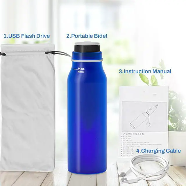 Alt view image 7 of 7 - Portable Bidet for Travel with 6 Spray Settings, High Pressure Handheld, Rechargeable Electric Portable Bidet for Women & Men (Blue)
