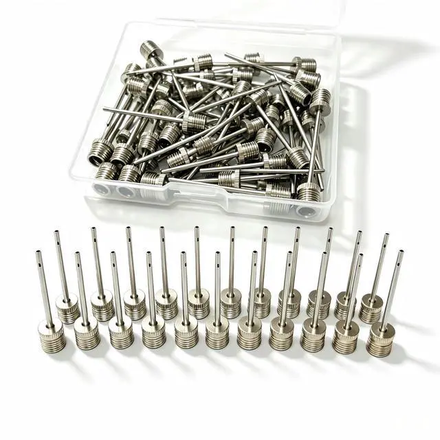 Main image of 40 Pcs Brass Ball Pump Needles, Heavy Duty No Break Air Pump Needles, Premium Stainless Steel Inflation Needles with Storage Case, Compatible with Hand/Electric Pump for Sports Balls