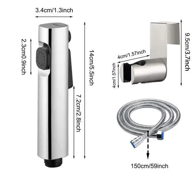 Alt view image 2 of 7 - Bidet Hand Held Shower Set Dual Jet Mode Nozzle ABS Plastic Baby Cloth Diaper Spray Set with Faucet Dispenser Spring Hose Wall Mount Bracket