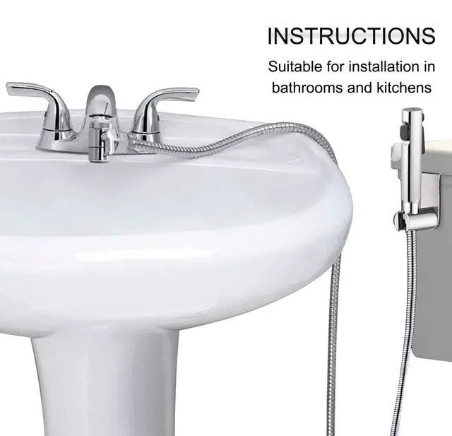 Alt view image 5 of 7 - Bidet Hand Held Shower Set Dual Jet Mode Nozzle ABS Plastic Baby Cloth Diaper Spray Set with Faucet Dispenser Spring Hose Wall Mount Bracket
