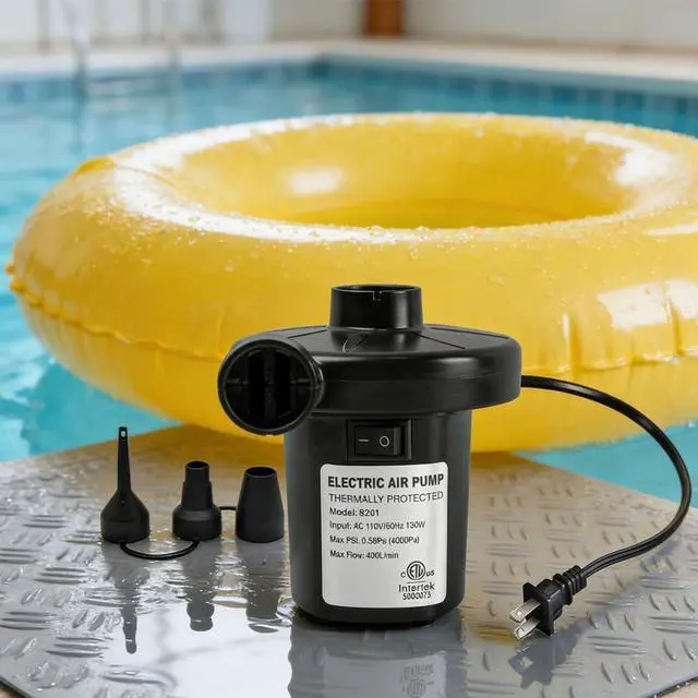 Alt view image 5 of 7 - Electric Air Pump for Inflatables Air Mattress Pump Bed Pool Toy Raft Boat Quick Pump Black (AC Pump(130W))