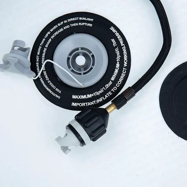 Alt view image 3 of 7 - Inflatable Boat SUP Pump Adaptor Standard Schrader Conventional Air Pump Air Valve Adapter Spoke Plate Attachment(Black)