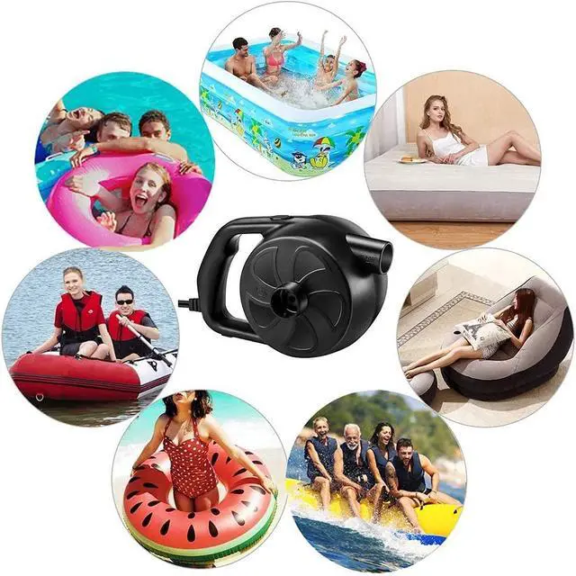 Alt view image 5 of 7 - Electric Air Pump High Power Air Pump Inflator & Deflator Valve with 5 Nozzles for Air Mattress, Swimming Rings, Airbeds, Rafts, Inflatable Sofas & Inflatable Pools etc (300W Black)