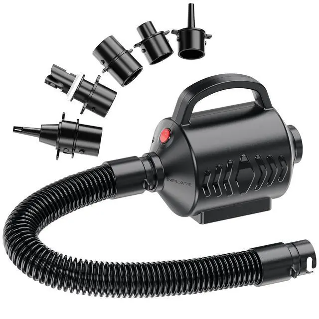 Main image of Electric Air Pump for Inflatable Pool Toys - High Power Quick-Fill Air Mattress Inflator Deflator Pump for Pool Float Raft Gymnastics Track Mat, Portable Air Pump 4 Nozzles AC 110-120V (400W)