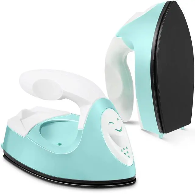 Main image of Mini Craft Iron Mini Heat Press Small Iron 3.93 x 2.36 x 2.76 in Portable Handy Tiny Flatiron with Charging Base Accessory for Fuse Bead Patch DIY Heat Transfer Vinyl(Mint Green)