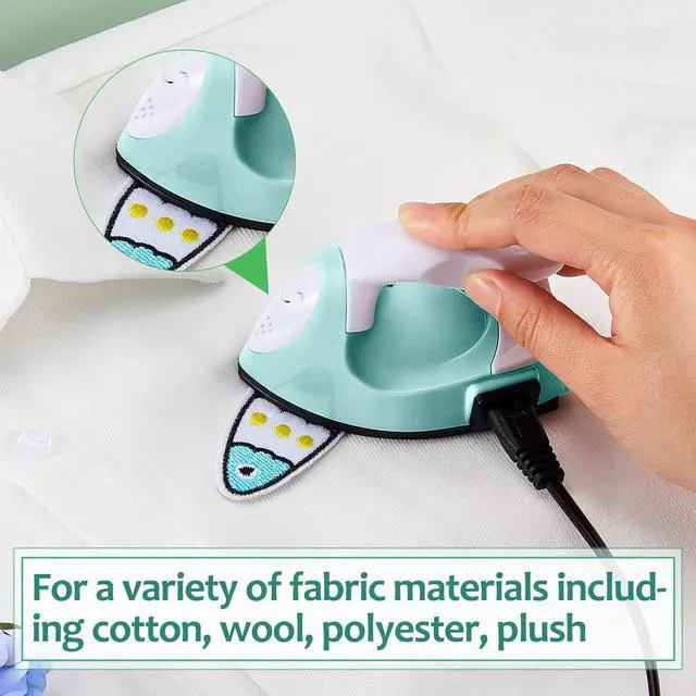 Alt view image 7 of 7 - Mini Craft Iron Mini Heat Press Small Iron 3.93 x 2.36 x 2.76 in Portable Handy Tiny Flatiron with Charging Base Accessory for Fuse Bead Patch DIY Heat Transfer Vinyl(Mint Green)