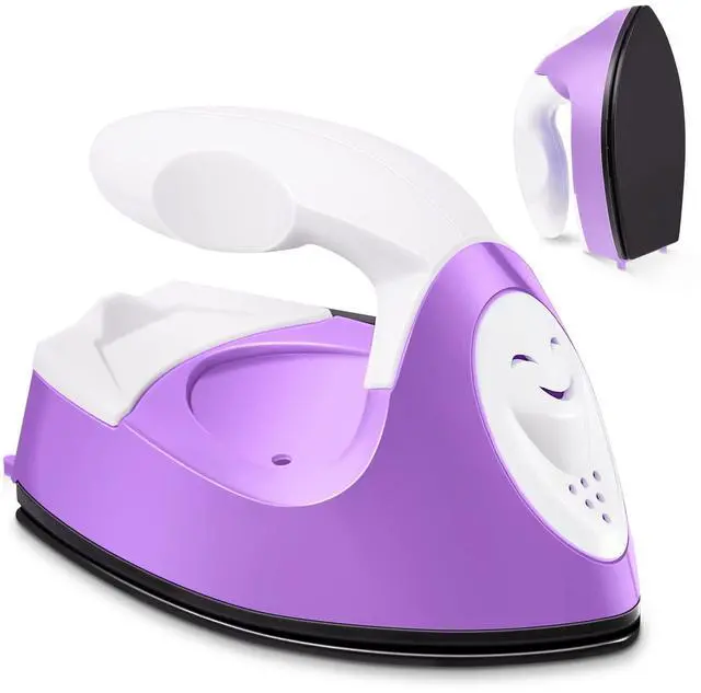 Main image of Mini Craft Iron Mini Heat Press Small Iron 3.93 x 2.36 x 2.76 in Portable Handy Tiny Flatiron with Charging Base Accessory for Fuse Bead Patch DIY Heat Transfer Vinyl(Purple)