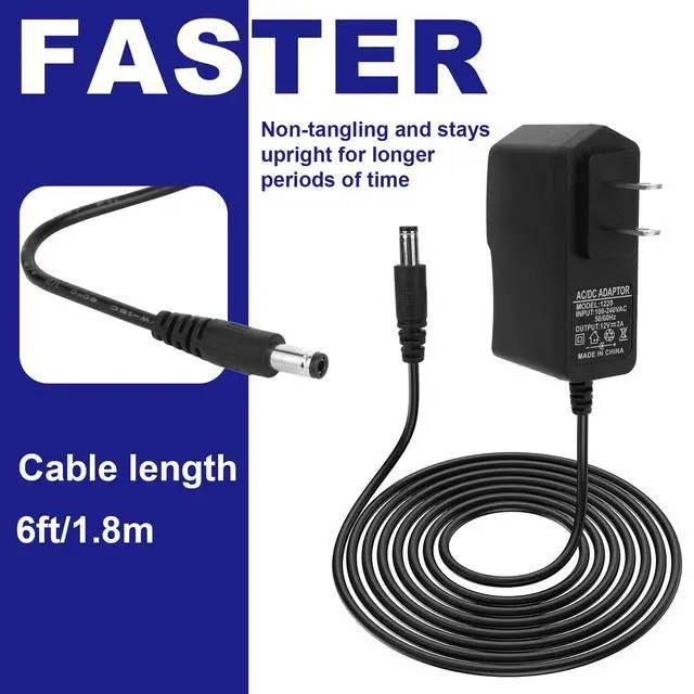 Alt view image 7 of 7 - 12V Shiatsu Back and Neck Massager Power Cord, 2A DC Power Cord Massager Charger Compatible with Nekteck Resteck Mirakel InvoSpa Papillon Mo Cuishle Snailax Medcursor Etekcity Mountrax Zyllion Comfier