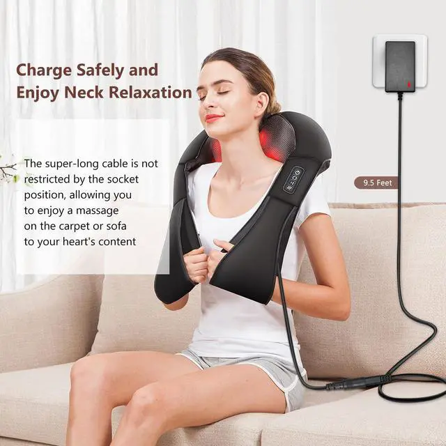 Alt view image 3 of 7 - 12V for Nekteck Neck Massager Charger for Zyllion Shiatsu Back and Neck Massager, Compatible with Nekteck LMS-801/RESTECK/Vellax/Medcursor/Mirakel/InvoSpa Shiatsu/Papillon/Mo Cuishle/Viktor Jurgen,9ft