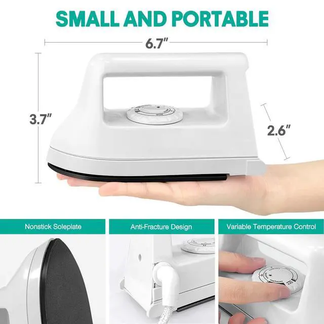 Alt view image 2 of 7 - Mini Crafts Iron Handy Heat Press Machine Kit Portable with PVC Doormat for Heat Transfer, Charging Base Accessories for DIY T-Shirt Shoe Bag Vinyl Projects