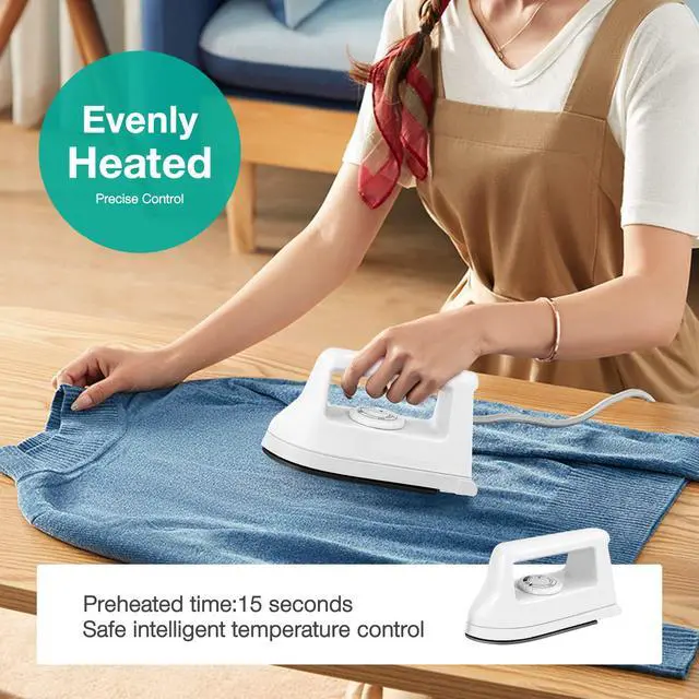 Alt view image 3 of 7 - Mini Crafts Iron Handy Heat Press Machine Kit Portable with PVC Doormat for Heat Transfer, Charging Base Accessories for DIY T-Shirt Shoe Bag Vinyl Projects