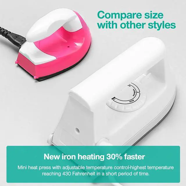 Alt view image 5 of 7 - Mini Crafts Iron Handy Heat Press Machine Kit Portable with PVC Doormat for Heat Transfer, Charging Base Accessories for DIY T-Shirt Shoe Bag Vinyl Projects