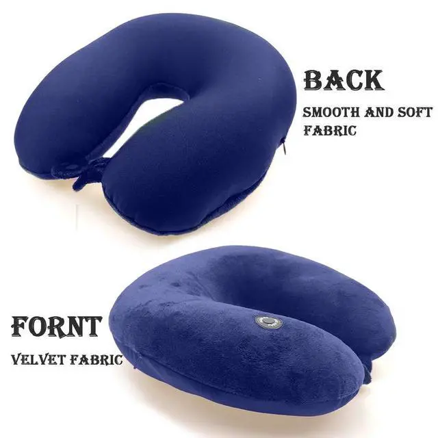 Alt view image 3 of 5 - Vibrating Neck Pillow Massage Therapy for Traveling Home Rest Portable Neck Pillows for Pain Relief Best Gift for Parents, Deep Blue