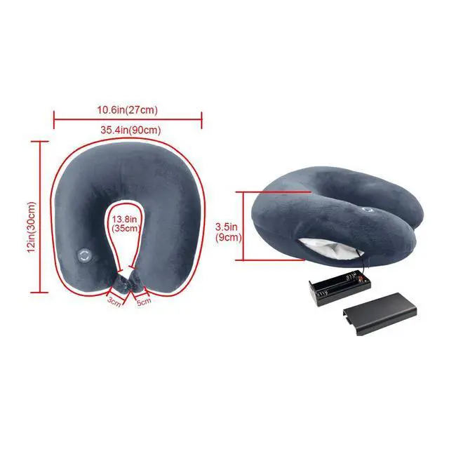 Alt view image 5 of 5 - Vibrating Neck Pillow Massage Therapy for Traveling Home Rest Portable Neck Pillows for Pain Relief Best Gift for Parents, Deep Blue