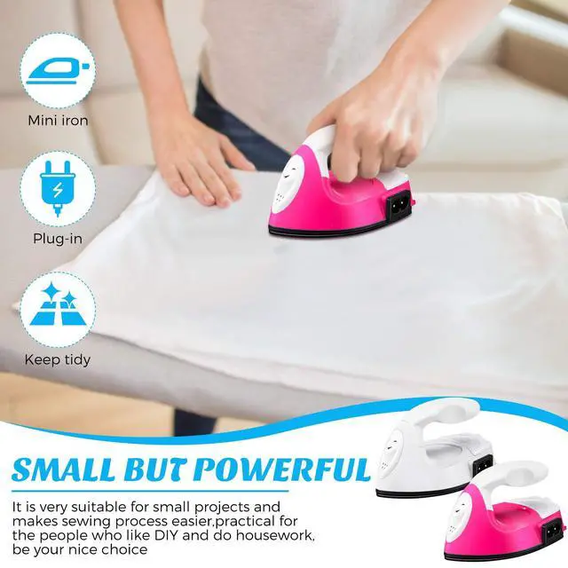 Alt view image 4 of 7 - 2 Pieces Mini Craft Iron Travel Portable Flat Irons Mini Heat Press Iron with Charging Base Accessories for Beads Patch Clothes T Shirts Shoes Clothes and Hats