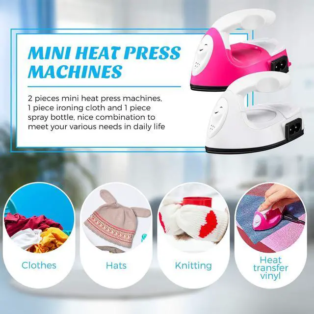 Alt view image 6 of 7 - 2 Pieces Mini Craft Iron Travel Portable Flat Irons Mini Heat Press Iron with Charging Base Accessories for Beads Patch Clothes T Shirts Shoes Clothes and Hats