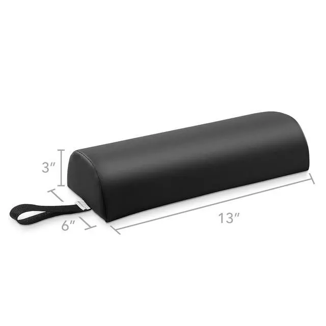 Alt view image 2 of 6 - Half Round Neck Massage Table Bolster Pillow Pad - 13 x 6 x 3 Inch - Black