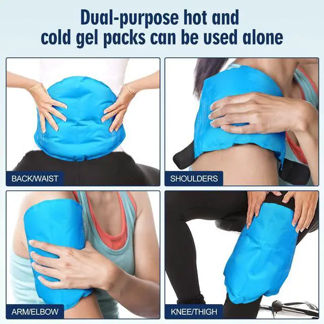 Alt view image 5 of 7 - Neck Stretcher & Gel Pack for Pain Relief, Cervical Traction Device Pillow with Hot Cold Compress, Reusable Ice Pack Wrap for Neck, Shoulder, Knee, Back, Hand Injuries, Swelling, Bruises, Sprains