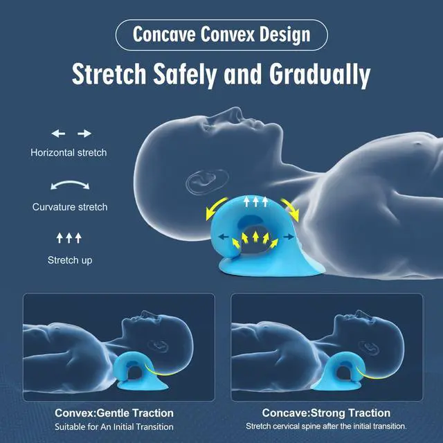 Alt view image 6 of 7 - Neck Stretcher & Gel Pack for Pain Relief, Cervical Traction Device Pillow with Hot Cold Compress, Reusable Ice Pack Wrap for Neck, Shoulder, Knee, Back, Hand Injuries, Swelling, Bruises, Sprains