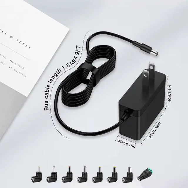 Alt view image 5 of 7 - Massager Power Cord for Zyllion Shiatsu Back and Neck Massager/Nekteck/Comfier Back Shoulder and Neck Massager Charger Supply - 12V - Only Fit for 12V Massager