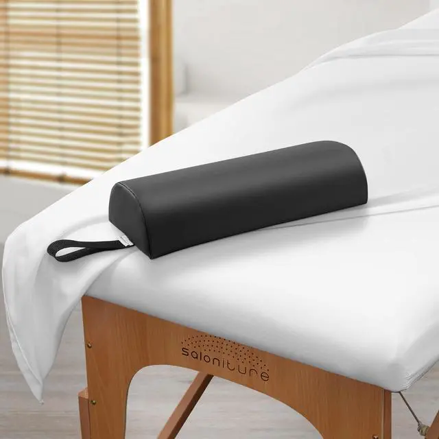 Alt view image 5 of 6 - Half Round Neck Massage Table Bolster Pillow Pad - 13 x 6 x 3 Inch - Black