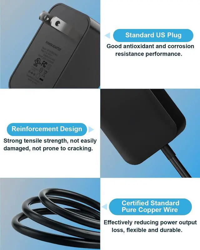 Alt view image 4 of 7 - for Nekteck Neck Massager Charger, 12V Power Cord Compatible with RESTECK, Nekteck, Boriwat, CuPiLo, Mo Cuishle, Snailax, Papillon Shiatsu Back Shoulder Neck and Foot Massager DC 12V 2A Power Adapter