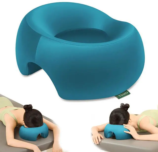 Main image of Memory Foam Prone Massage Pillow - Ergonomic Face Down Pillow for Massage Table, Home Sleeping & Post-Surgery Recovery Comfortable Face-Down Sleeping & Spa Use (Klein Blue)