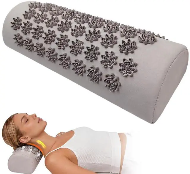 Main image of Acupressure Neck Pillow, Ergonomic Neck Support Pillow with Raised Pressure Points, Neck Rest Pillow for Home, Office, Travel, Reading, Relaxation Gift for Women & Men, Light Gray