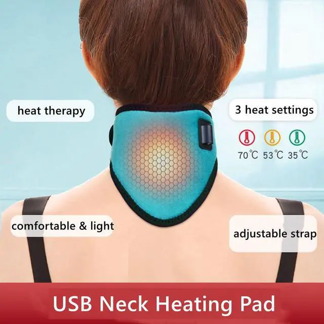 Alt view image 2 of 7 - USB Neck Heating Pad Electric Neck Wrap for Pain Relief Heated Neck Warmer Physical Therapy Heated Neck Brace 3 Adjustable Temp Auto Shut Off Thermal Neck Support Neck Protector for Soreness Stiffness