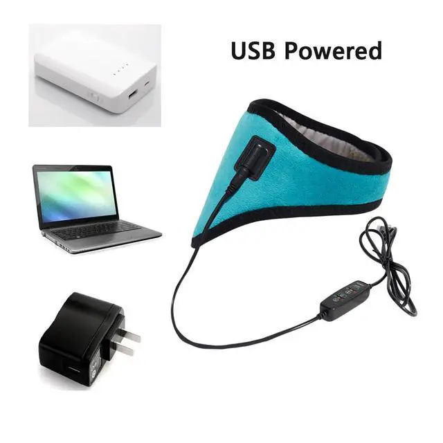 Alt view image 6 of 7 - USB Neck Heating Pad Electric Neck Wrap for Pain Relief Heated Neck Warmer Physical Therapy Heated Neck Brace 3 Adjustable Temp Auto Shut Off Thermal Neck Support Neck Protector for Soreness Stiffness