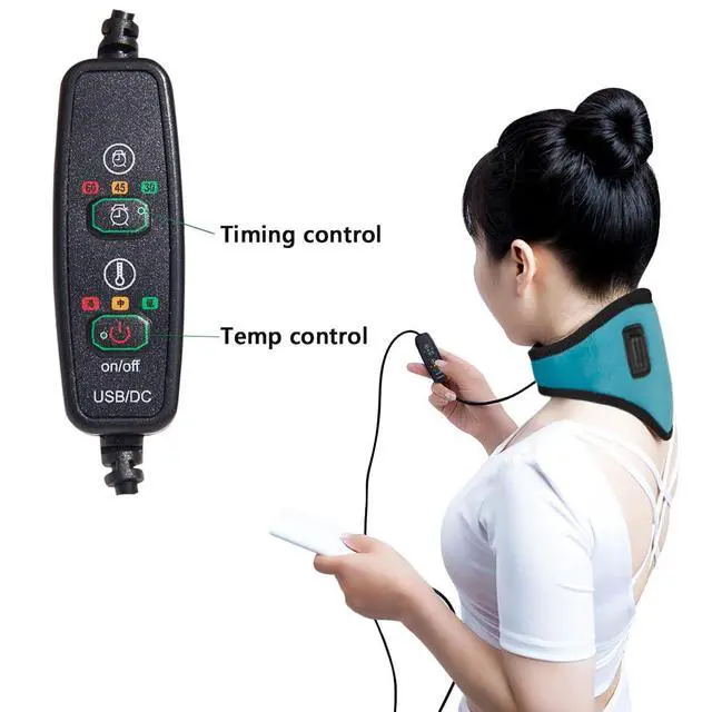 Alt view image 4 of 7 - USB Neck Heating Pad Heated Neck Wrap for Pain Relief Electric Neck Warmer Collar Physical Therapy Heated Neck Brace 3 Adjustable Temp Auto Shut Off Portable Neck Heat Brace for Soreness Stiffness