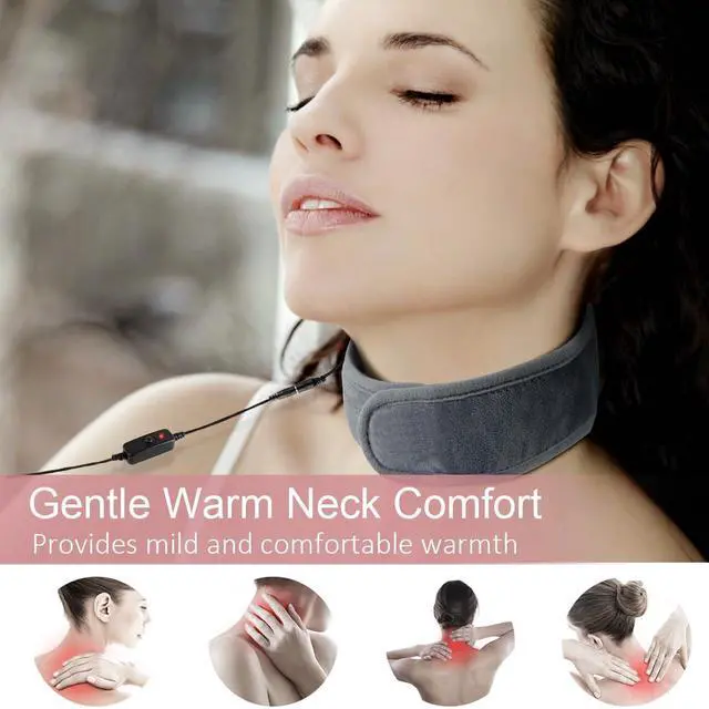 Alt view image 2 of 7 - Neck Heating Pad, USB Wearable Heating Pad, Heated Neck Wrap for Comfortable Warmth, 3 Heat Auto-Off, Electric Thermal Brace, Small USB Warmer for Daily Use, Gift for Women Grandma, 16"-22"