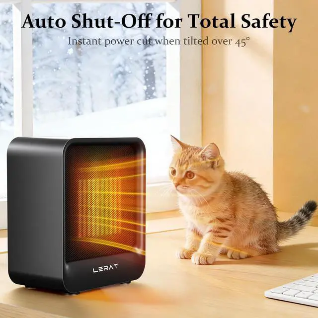 Alt view image 5 of 7 - Space Heater, Portable Mini Heater for Indoor Use, 500W Fast Heating Small Desk Heater with Overheating & Tip-Over Protection, Lightweight Electric Heaters for Office, Home, CampingBlack