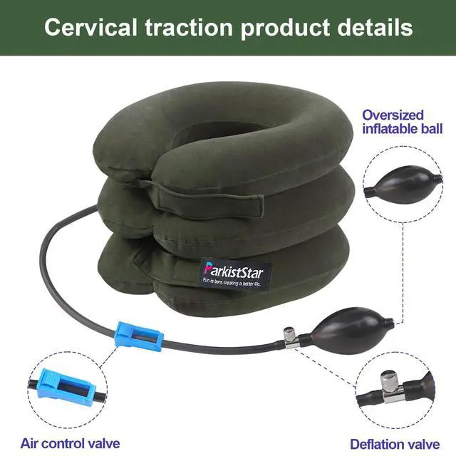 Alt view image 2 of 7 - Cervical Neck Traction Device,inflatable neck extended version of the traction stand, relieve neck pain and shoulder pain, and effectively correct poor sitting posture (including health care tutorial)