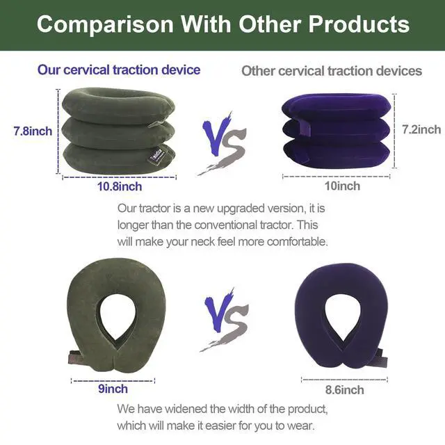 Alt view image 3 of 7 - Cervical Neck Traction Device,inflatable neck extended version of the traction stand, relieve neck pain and shoulder pain, and effectively correct poor sitting posture (including health care tutorial)