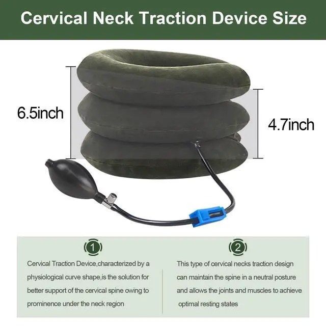 Alt view image 4 of 7 - Cervical Neck Traction Device,inflatable neck extended version of the traction stand, relieve neck pain and shoulder pain, and effectively correct poor sitting posture (including health care tutorial)