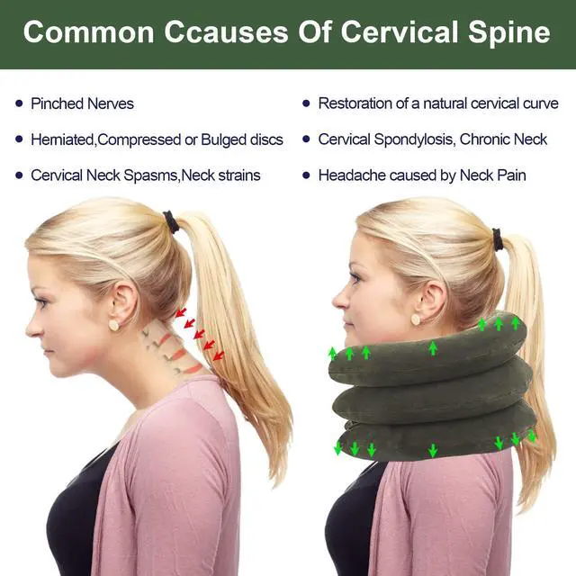 Alt view image 6 of 7 - Cervical Neck Traction Device,inflatable neck extended version of the traction stand, relieve neck pain and shoulder pain, and effectively correct poor sitting posture (including health care tutorial)