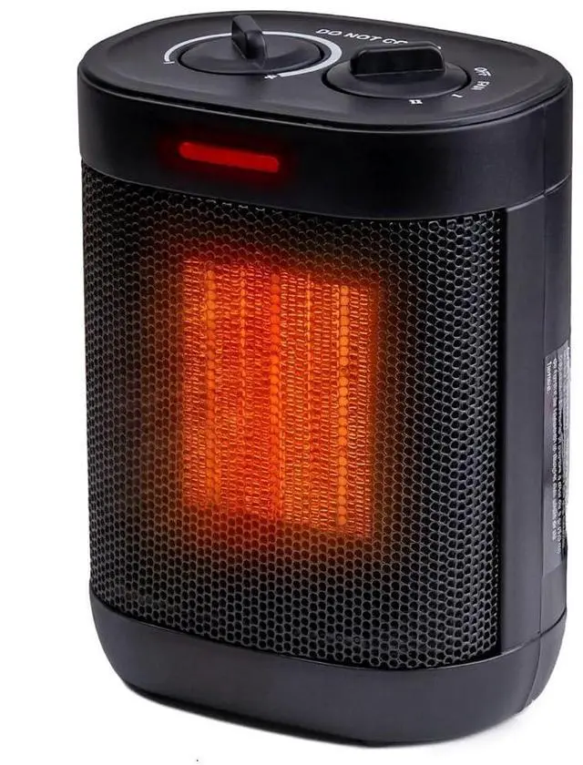 Main image of Compact Electric Space Heater for Indoor Use 1500W Fan-Forced PTC Ceramic Heater with Adjustable Thermostat, 3 Heat Settings, Tip-Over & Overheat Protection, ETL Listed Black