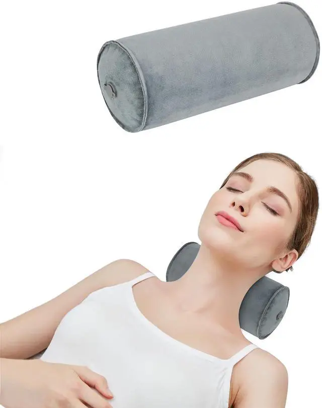 Main image of Inflatable Neck Pillow, Round Neck Pillows Support, Travel Pillow for Sleeping, Bolster Pillow for Bed, Legs and Back- Travel Essentials4.9 x 11.8 inch