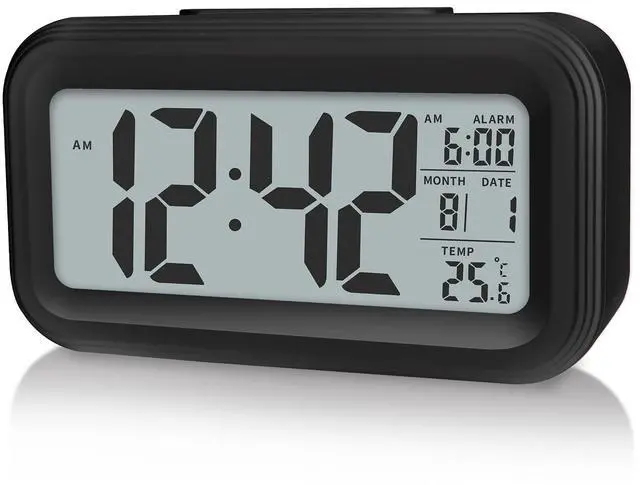 Main image of Digital Alarm Clock with Indoor Temperature, Battery Operated,Snooze Model,12/24H Display for Bedrooms Heavy Sleepers Kids Travel Bathroom Desk Smart Clock