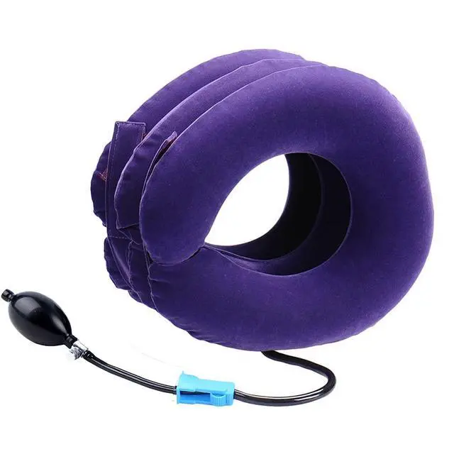 Alt view image 2 of 7 - Cervical Neck Traction Device Inflatable Neck Stretcher, Easy to Use for Chronic Neck and Shoulder Pain Relief Traction Spine Alignment, Neck Cervical BracePurple