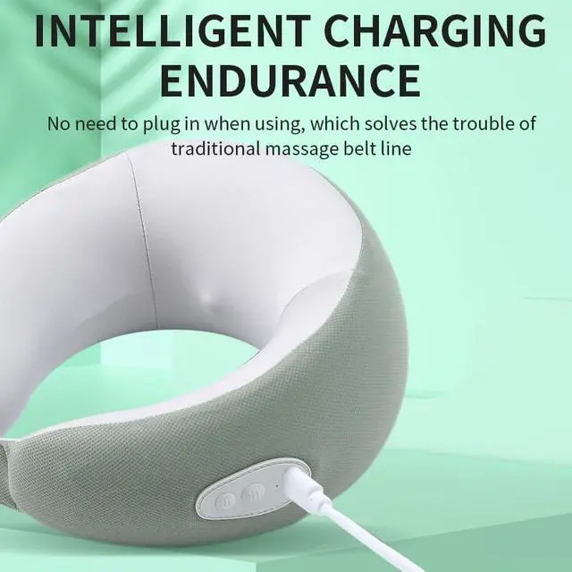 Alt view image 4 of 7 - Multi-Mode Neck Massager with Gentle Heat U-Shaped Memory Foam Portable Neck Relaxation Device, Wireless Muscle Tension Relief for Home, Office & Travel
