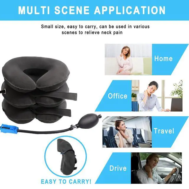 Alt view image 5 of 7 - Cervical Neck Traction Device for Instant Neck Pain Relief - Inflatable & Adjustable Neck Stretcher Neck Support Brace, Neck Traction Pillow for Home Use Neck Decompression