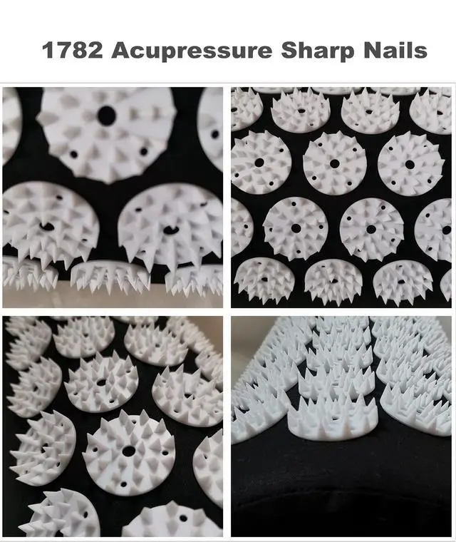 Alt view image 5 of 7 - Acupressure Massage Pillow Acupuncture Massager for Neck Back Head Pain Relief,Black
