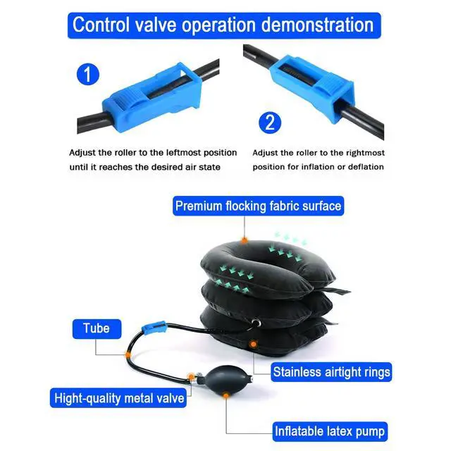 Alt view image 6 of 7 - Cervical Neck Traction Device for Instant Neck Pain Relief - Inflatable & Adjustable Neck Stretcher Neck Support Brace, Neck Traction Pillow for Home Use Neck Decompression