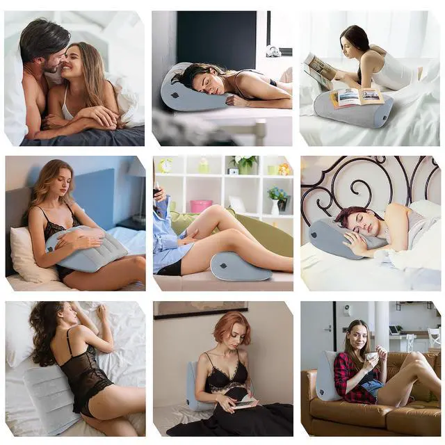 Alt view image 6 of 6 - 2 Pack Portable Inflatable Wedge Pillow,Body Positioner for Sleep Support, Adjustable Travel Pillow - Lightweight Bed/Leg Support Pillow, Fast Inflationfor Home Outdoor Travel