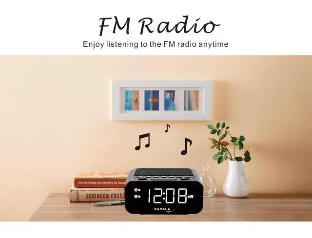 Alt view image 2 of 7 - Alarm Clock Radio, 2 Alarms Large LED Display Digital FM Clock Radio with USB Charging Port, Adjustable Volume & Dimmer Control, Snooze for Deep Sleepers Kids Elderly