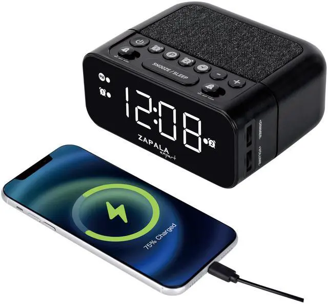 Main image of Alarm Clock Radio, 2 Alarms Large LED Display Digital FM Clock Radio with USB Charging Port, Adjustable Volume & Dimmer Control, Snooze for Deep Sleepers Kids Elderly
