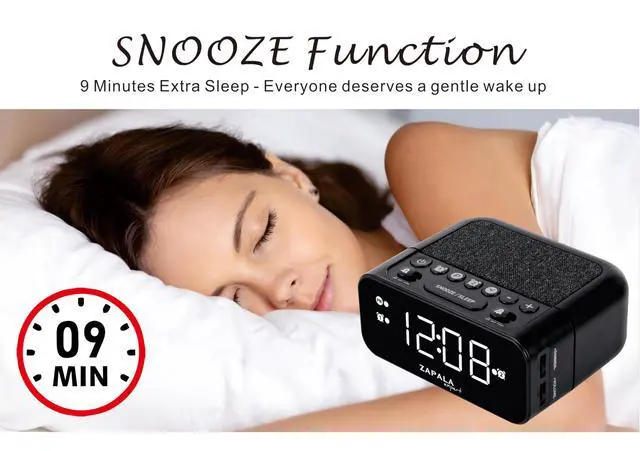 Alt view image 4 of 7 - Alarm Clock Radio, 2 Alarms Large LED Display Digital FM Clock Radio with USB Charging Port, Adjustable Volume & Dimmer Control, Snooze for Deep Sleepers Kids Elderly