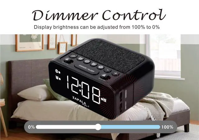 Alt view image 5 of 7 - Alarm Clock Radio, 2 Alarms Large LED Display Digital FM Clock Radio with USB Charging Port, Adjustable Volume & Dimmer Control, Snooze for Deep Sleepers Kids Elderly